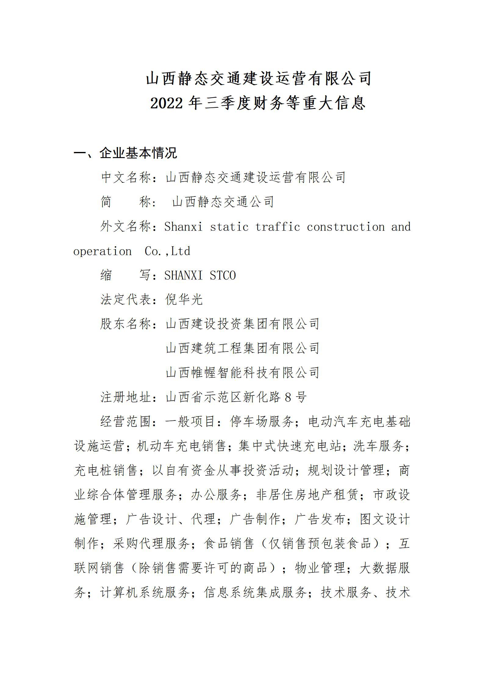 ɽ̬ͨBGӪ޹˾2022ȲشϢ